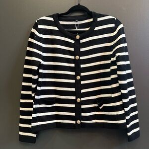 Black and White Striped Camisole Cardigan Top | Small | NWT